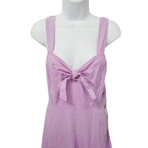 Chelsea & Violet Dress M Lilac Sleeveless Button-Side Midi Bow Detail